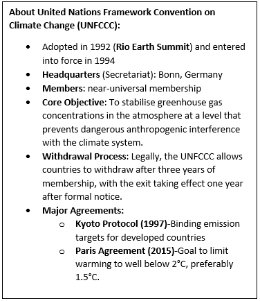 US pulls out of UN climate treaty, IPCC and 64 other global bodies