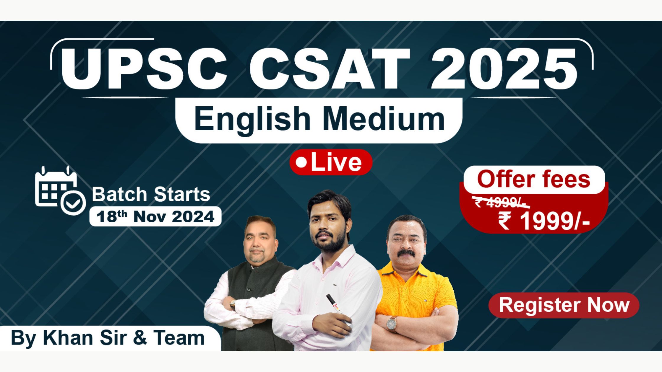 Join Online UPSC CSAT 2025 English Medium Batch | Khan Global Studies Blogs