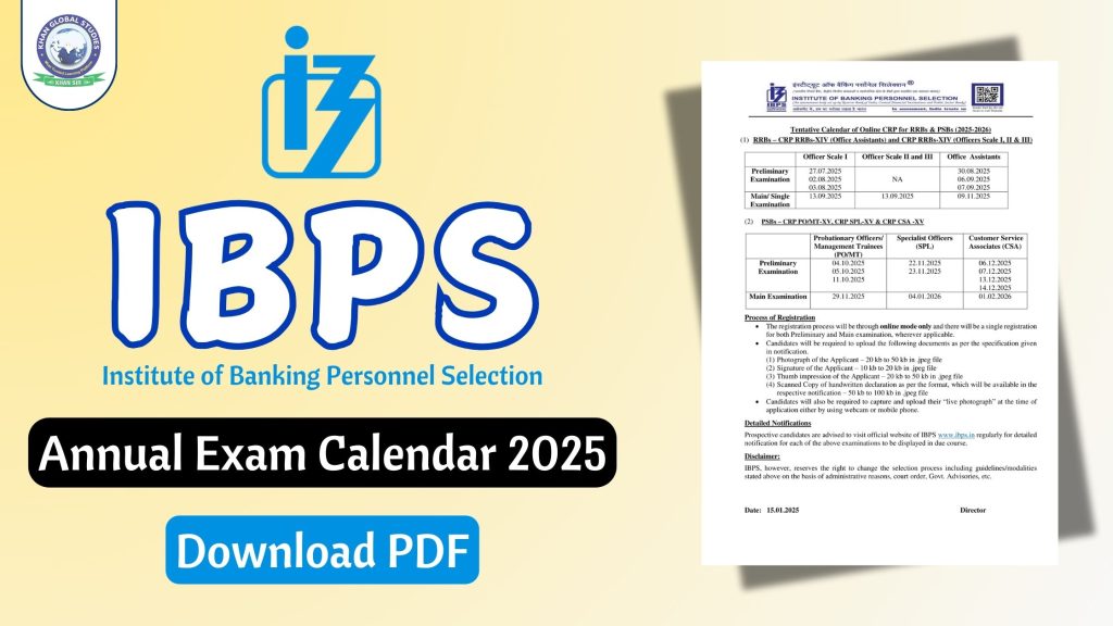 IBPS Annual Exam Calendar 2025 Released: Download PDF