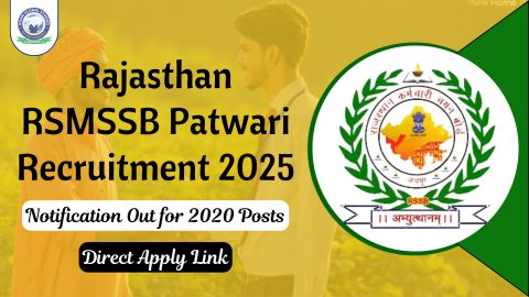 Rajasthan RSMSSB Patwari Recruitment 2025: Notification Out
