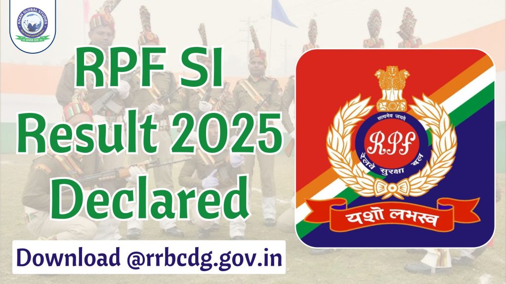 RPF SI Result 2025 Declared @rrbcdg.gov.in: Download Link