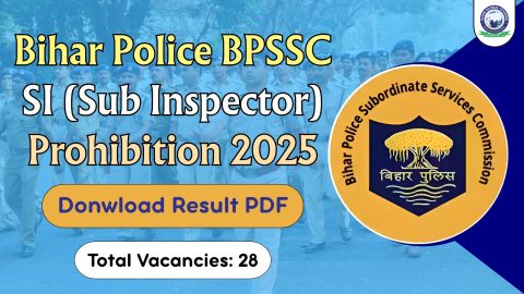 Bihar Police BPSSC Sub Inspector (SI) Prohibition 2025 Result