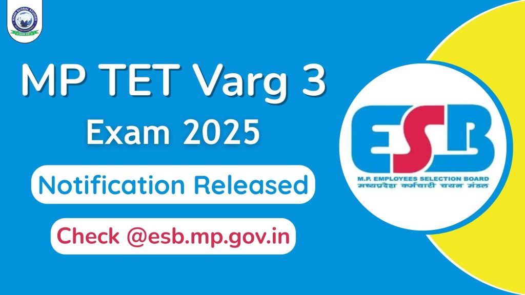 MP TET Varg 3 Notification 2025 Released – Check Eligibility, Exam Date, Syllabus, and Online Form Details