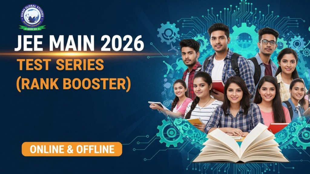 Students solving problems in the Rank Booster JEE 2026 online and offline test series for better results.