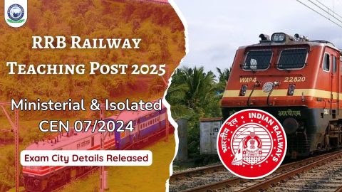 The official RRB Teacher Exam City 2025 intimation slip download portal.